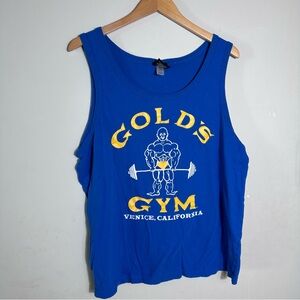Gold's Gym Men's Blue Logo Tank Top